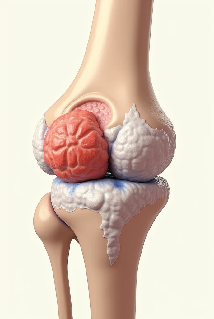 Simple drawing of bone with arthritis