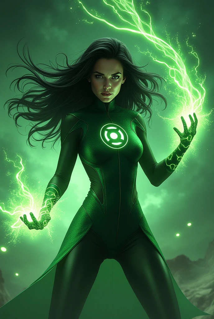 Woman black hair green lantern