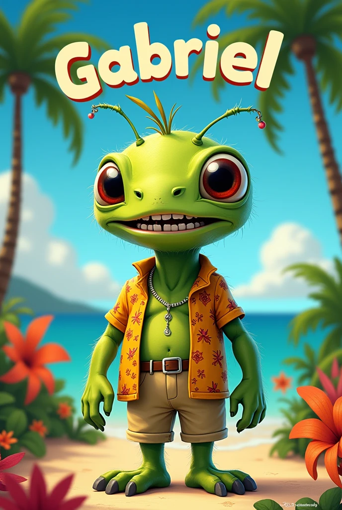 image of pleakley from Lilo and Stitch with the name Gabriel above his head