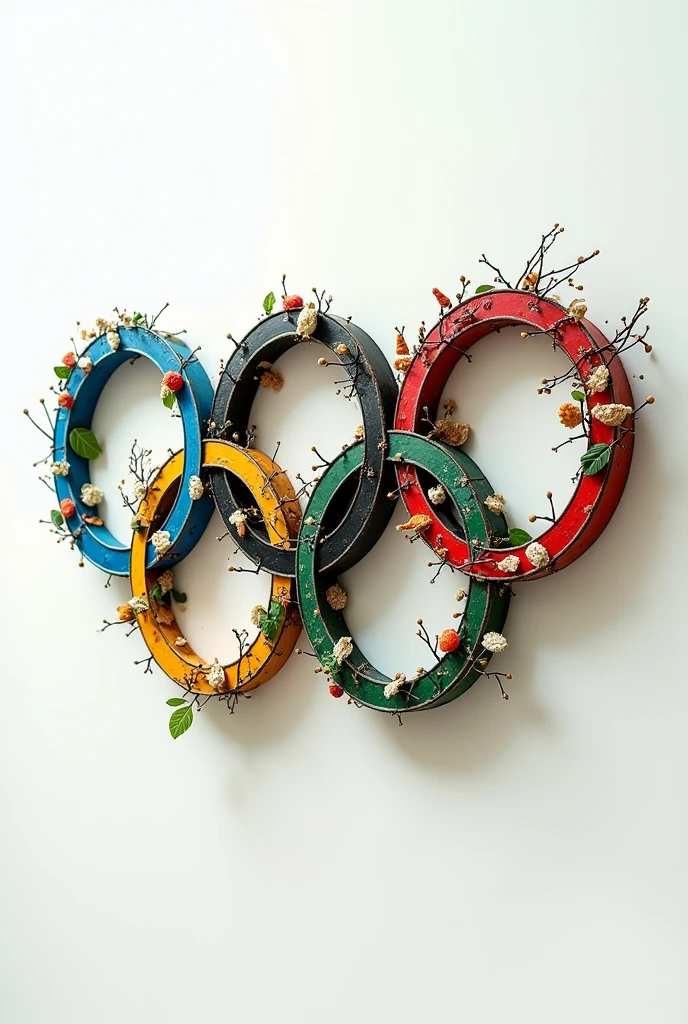 Olympic Games logo made from recyclable waste