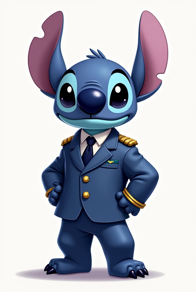 Stitch com uniforme azul