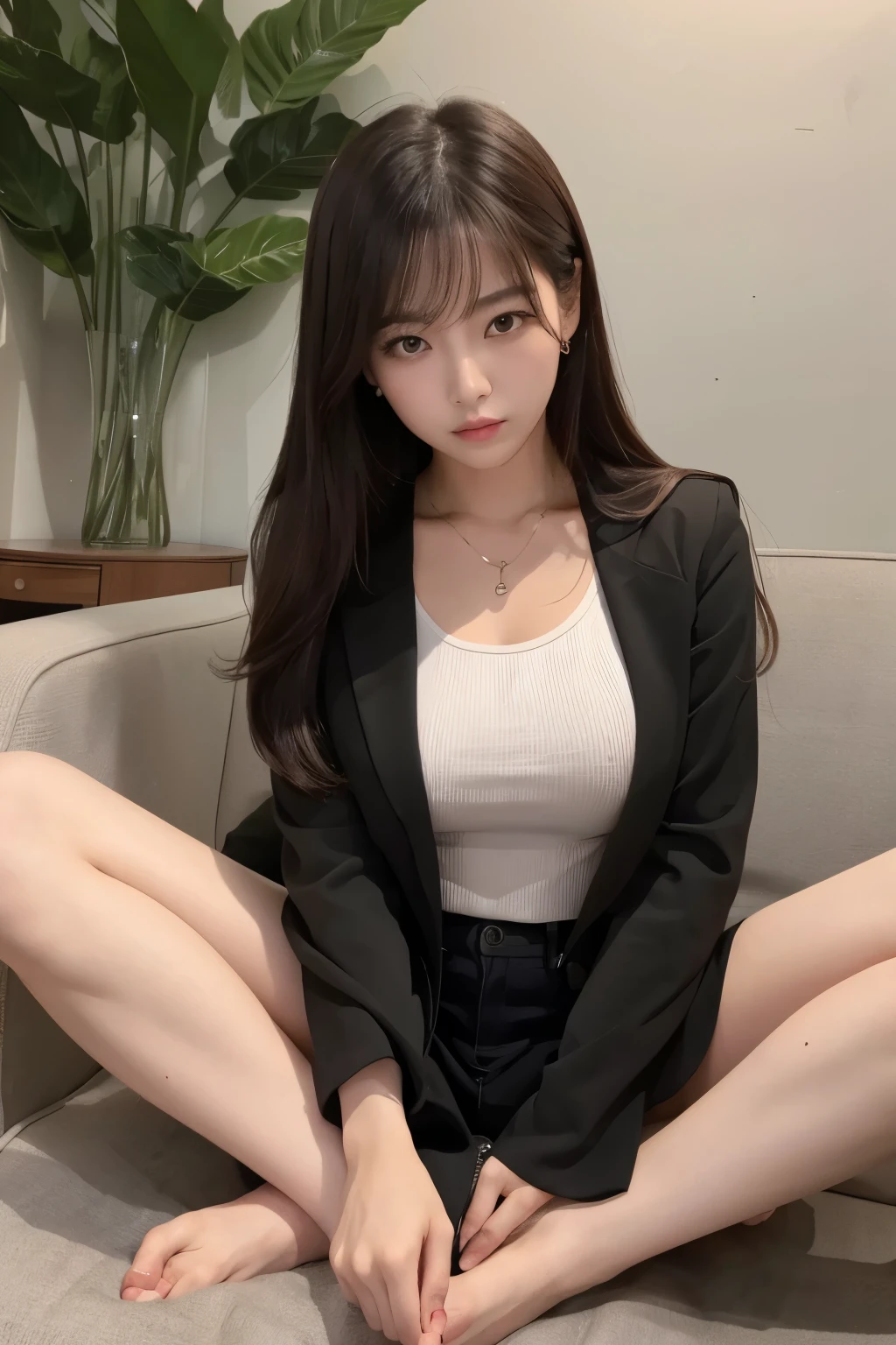 Women dominate、Dominant、High-quality images、Full body image、Contemptuous gaze、Korean women、Face sitting、Knife、