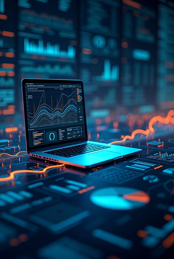  Based on the topic "Big data and data analysis", create an image related to the technique:  TIME SERIES ANALYSIS, which consists of a set of statistical techniques that analyze sequences of data points to predict the probability of an outcome. Predictive analytics looks at and learns from the past to project certain scenarios into the future such as, For example, a company&#39;s total sales for the coming year. Emphasizes the fact that they are based on a sequence of points, on a computer and let the computer be noticed