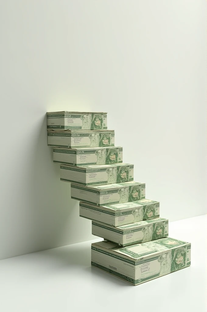 Make a ladder or stages made out of money nills.
