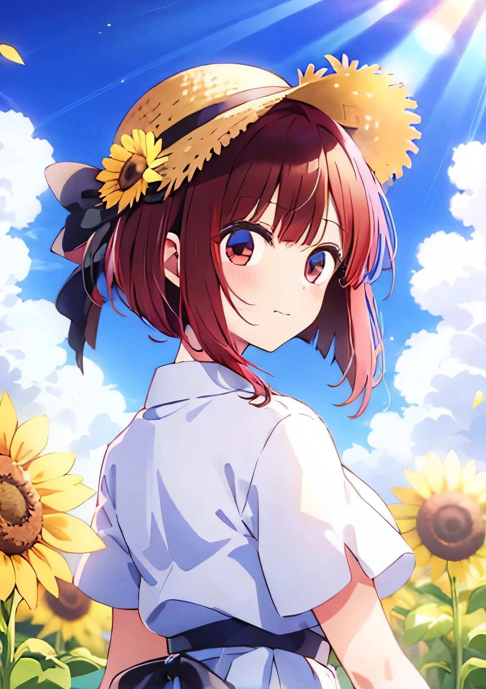 Arima Kana Sunflower field Straw hat