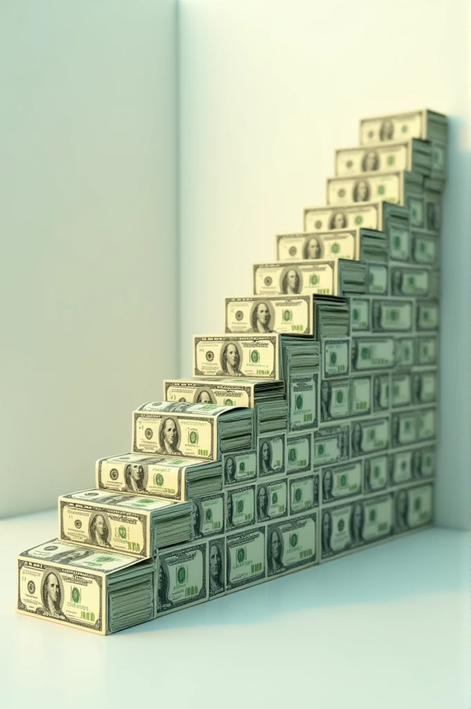 Make an animation of a stages/ ladder made out of money