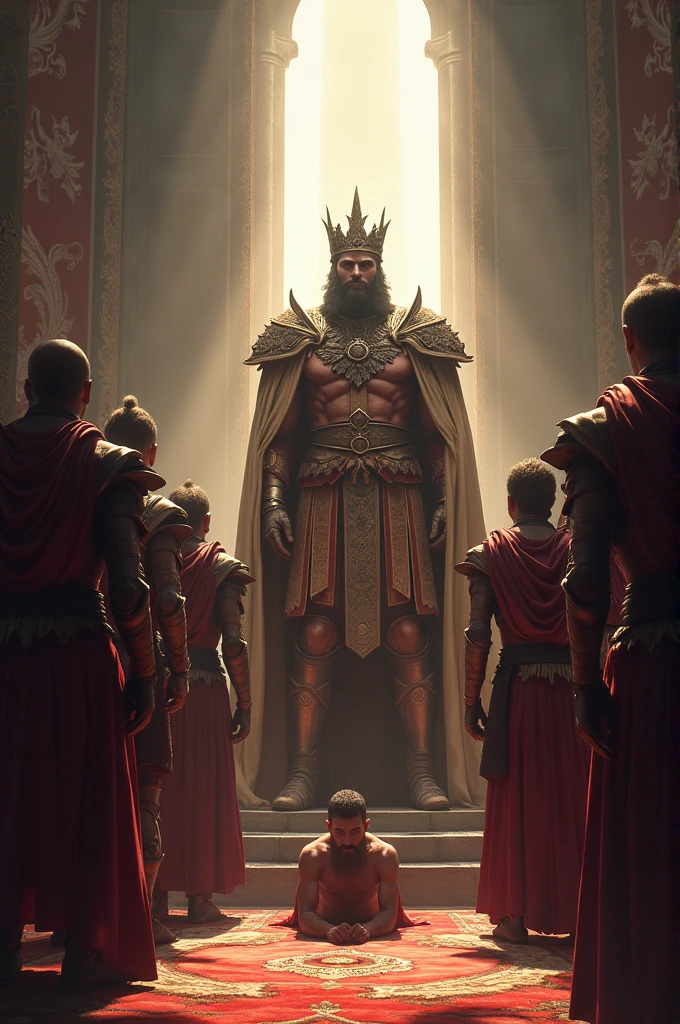 King Lycaon ordering his subject to capture a prisoner 