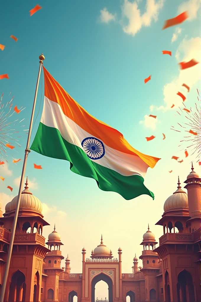 Background for Indian independence day with Indian tri colour flag