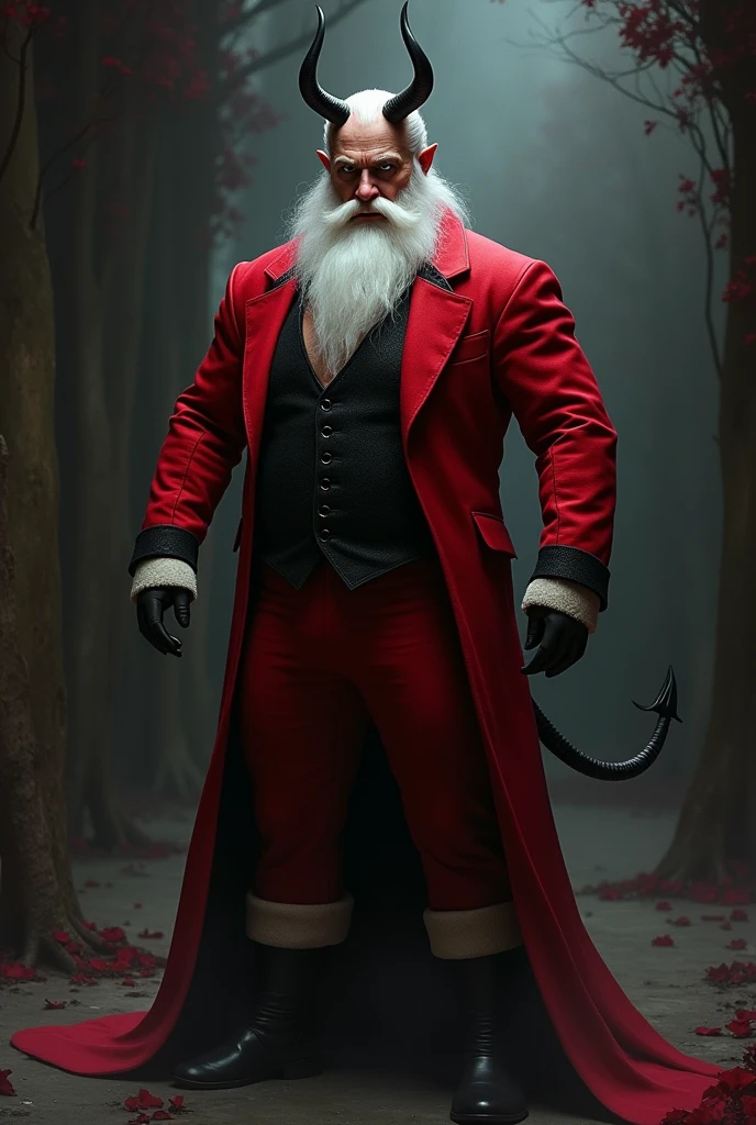 Create a sexy devil Santa Claus for a clandestine party flyer logo 
