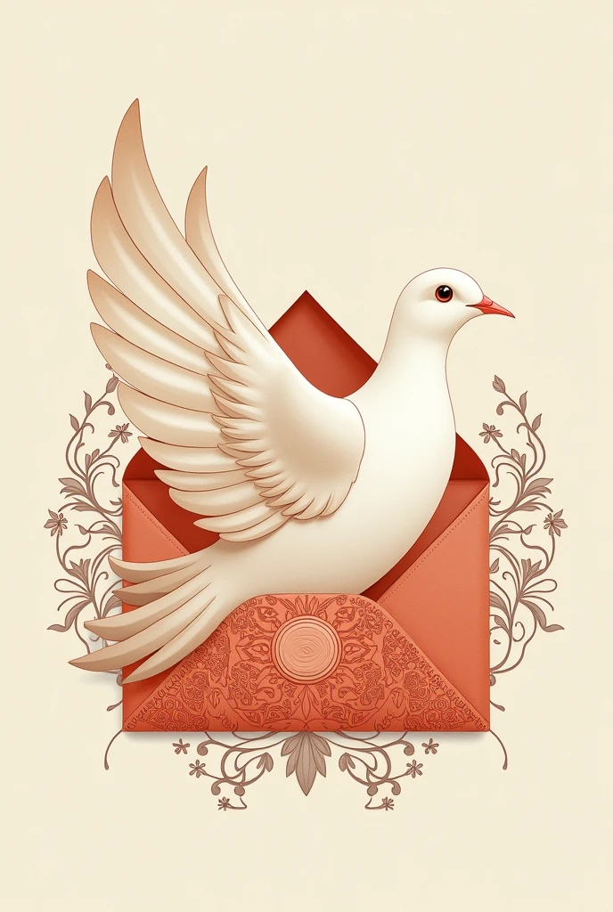 Generate an envelope and dove with a Xinjiang style logo