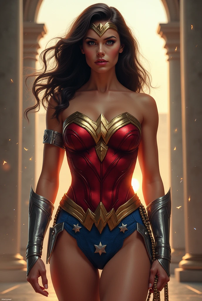 Wonderwomen sexy babe curvy huge ass huge boobs muscle
