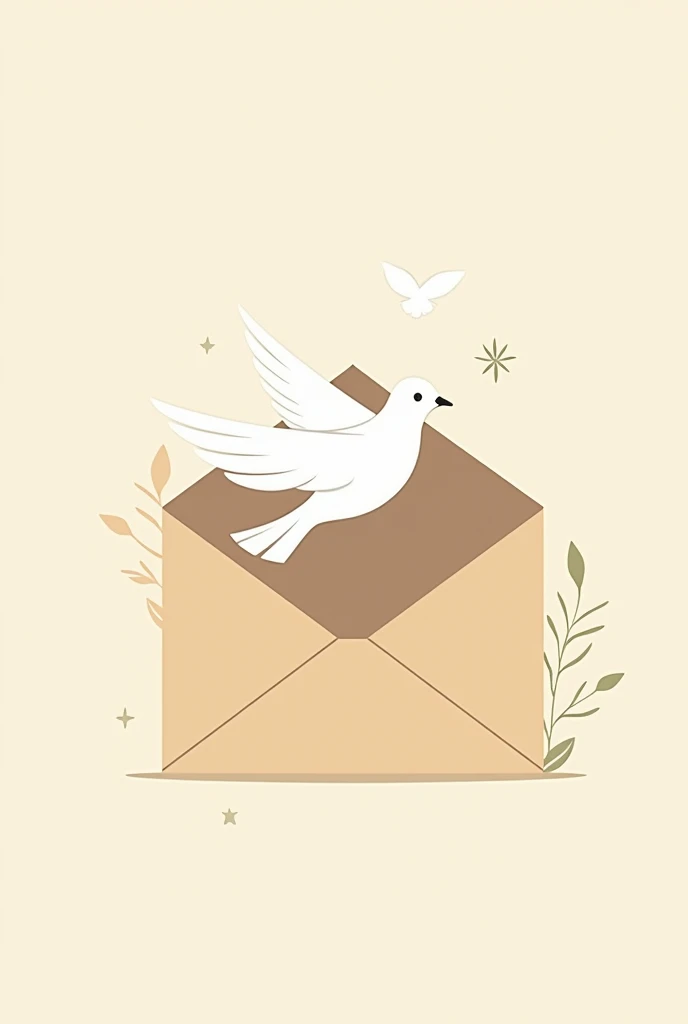 Generate an envelope and dove with a Xinjiang simple style logo