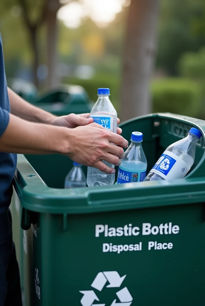 Step 2:
- Wait for the “Plastic Bottle Disposal Place” to open. Then put the cans in one by one - Note that you should put each can in one by one to avoid getting stuck on the mouth - Wait for it to close and dispose of the trash.
