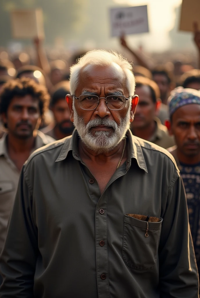 Generate a realistic photograph of narendar modi , the influential civil rights leader. Capture his charisma, determination, and commitment to justice and equality. Picture a moment that reflects his charisma, determination, and commitment to advocating for justice and equality.”