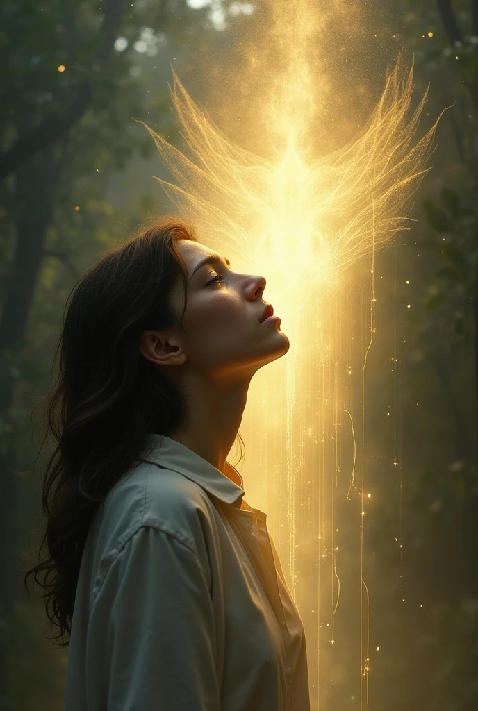 Divinity touching the mind of a person who is distressed