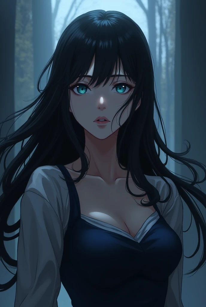 Jujutsu Kaisen　female　Long Black Hair　blue eyes　anime