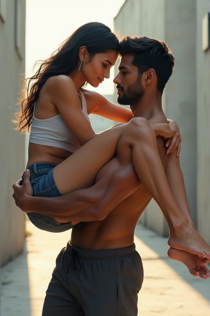 a submissive male boy slave cleaning mistress feet with his tongue in road