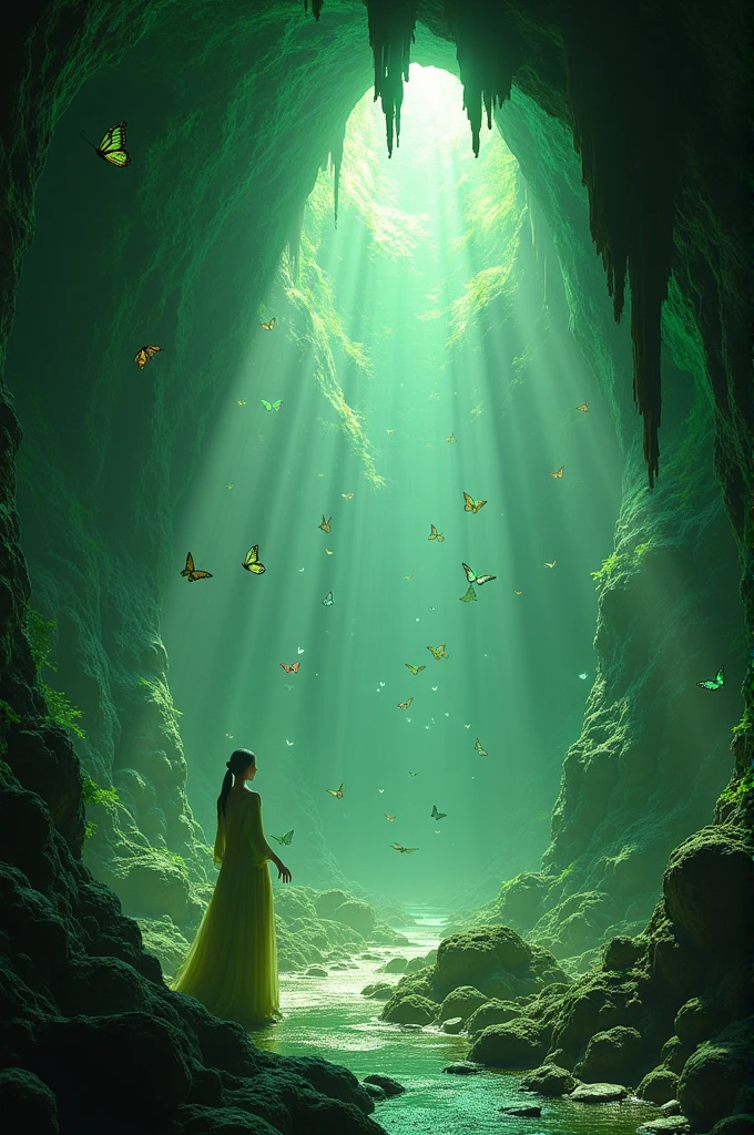 Spawns a cave filled with emeralds and butterflies