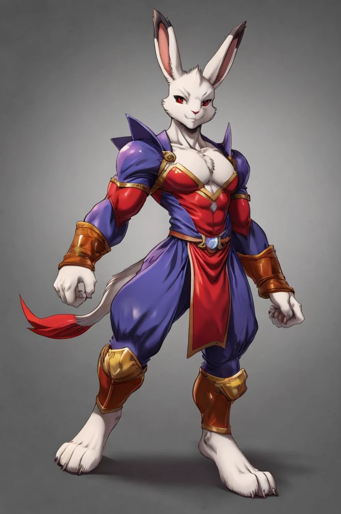 rabbit, furry male anthro,HD,sharp,boy ((anthro)),1boy,boy,young boy,(look at viewer) ,(perfect eyes),rogue outfit,Rabbit_Bloody_Roar,(brown skin),brown far,red eyes,by dr comet,by pochincoff, by jlullaby,by kingbang,by obui,by ZeroQrisu,by sparrow,by gmeen,standing,ninja outfit,red outfit,collarbone,((simple background)),(gray background)