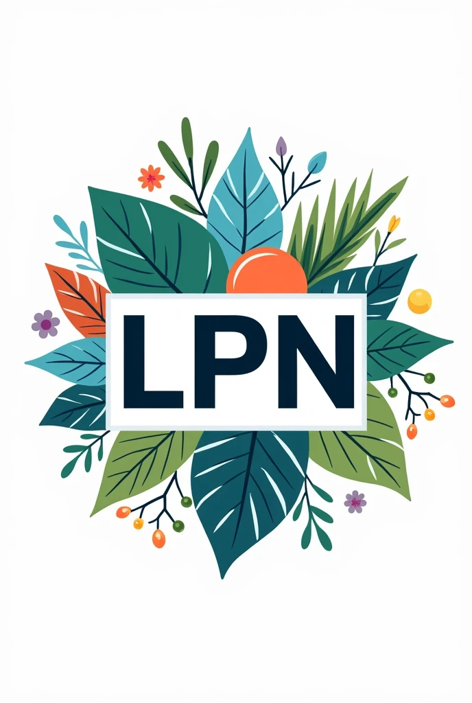Logo of the Natural Products and Organic Synthesis Laboratory, that has plants, organic molecules, Let the word LPN natural products laboratory come out, marine products 