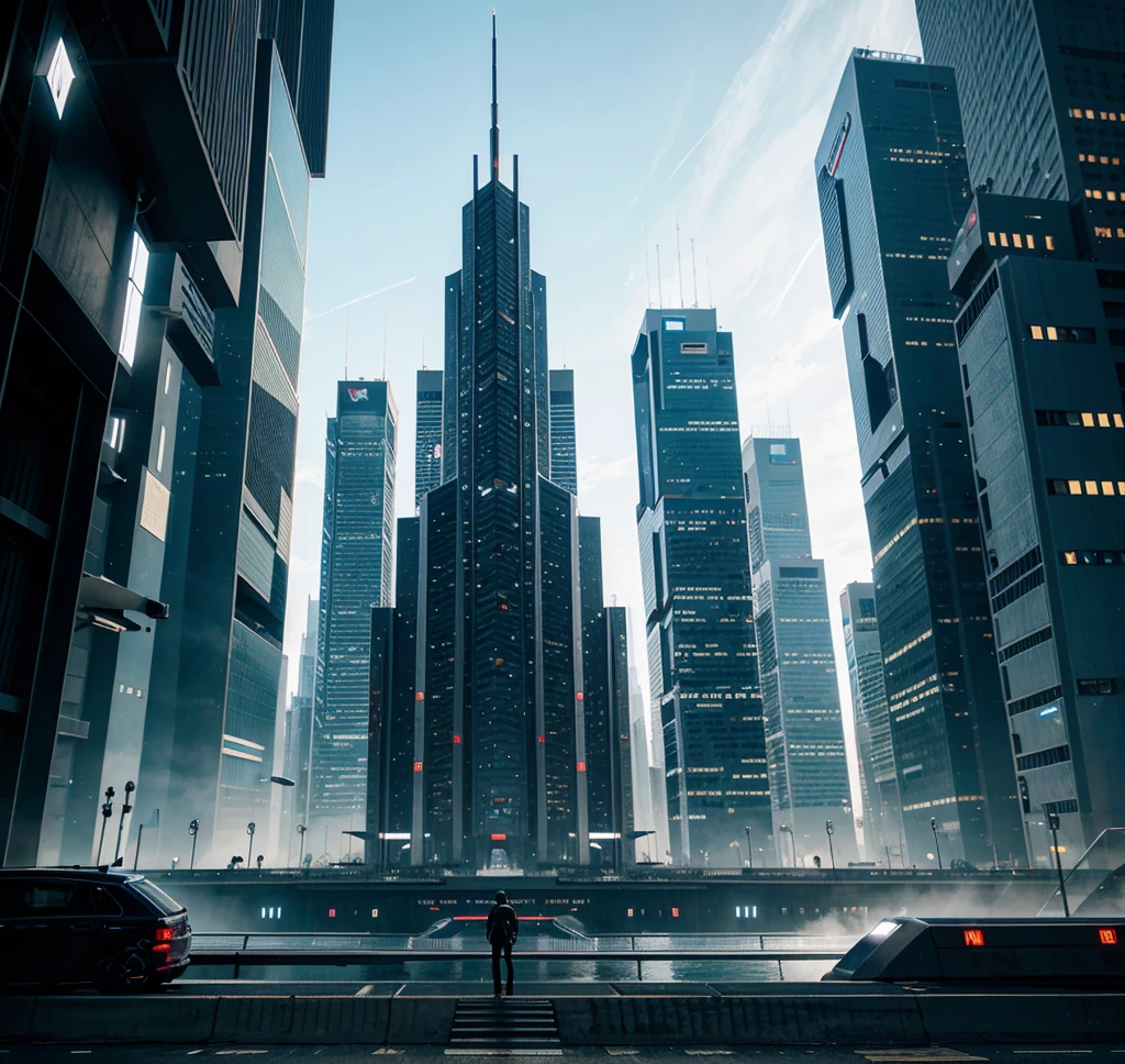 Create the image of a modern and futuristic city, technological.