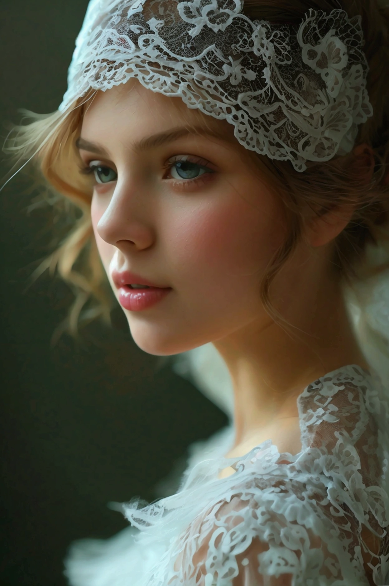 pretty girl in lace
