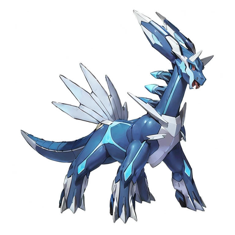 a close up of a pokemon type pokemon with a white and blue tail, dialga the pokémon, mega legendary, illustration pokemon, hq artwork, high detailed official artwork, lance, ultra mega detailed, hyper, new pokemon, lucario, hd artwork, official art, blue eyes white dragon, hyper detailed!!!, similar to pokemon, portrait of a zentaur