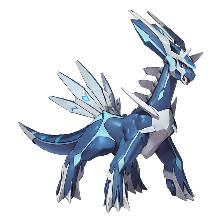 a close up of a pokemon type pokemon with a white and blue tail, dialga the pokémon, mega legendary, illustration pokemon, hq artwork, high detailed official artwork, lance, ultra mega detailed, hyper, new pokemon, lucario, hd artwork, official art, blue eyes white dragon, hyper detailed!!!, similar to pokemon, portrait of a zentaur