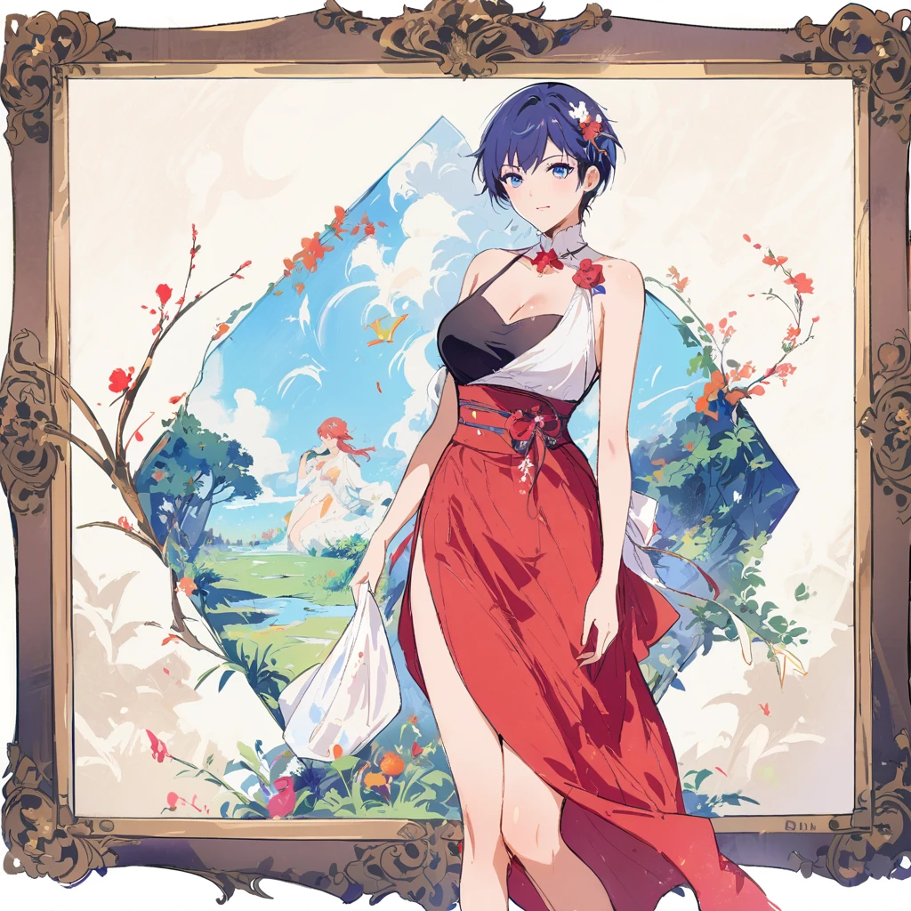 (work of art, best qualityer:1.2), 1 girl, standing alone