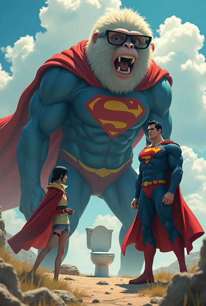 make itadori and super man and mutant man and a big monkey with glasses and a toilet