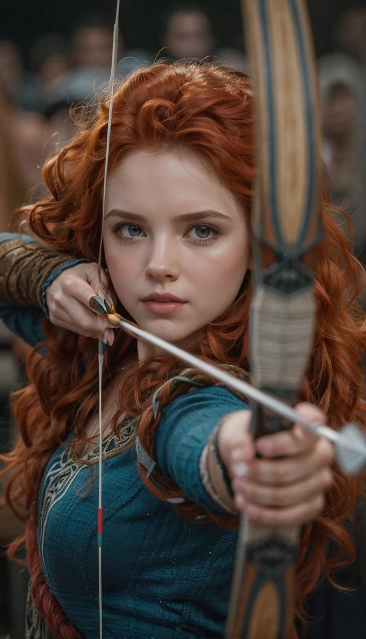 Brave Merida shooting arrow ñ, White skin, High quality 
