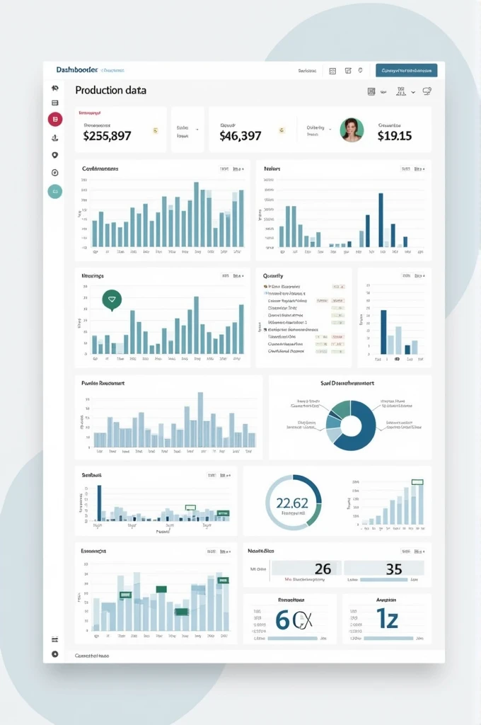 A modern Excel dashboard for visualizing production data 
