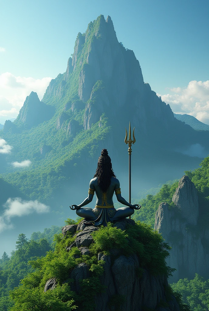 Lord Shiva is setting green mountain