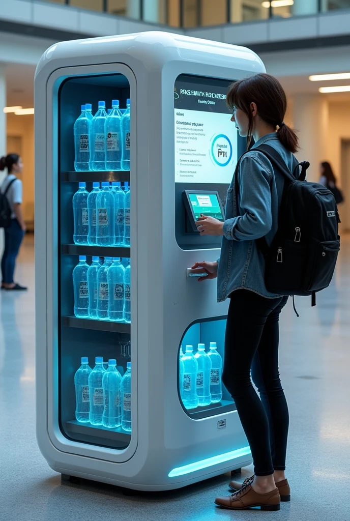 Step 1:
- Use the ID card pre-installed in the student card to swipe on the screen (The card is equipped with an electronic chip so it can be easily swiped when kept in a wallet.).
- Wait for the screen to display your personal information and then select "remove plastic bottle" Step 2:
- Wait for the “Plastic Bottle Disposal Place” to open. Then put the cans in one by one - Note that you should put each can in one by one to avoid getting stuck on the mouth - Wait for it to close and dispose of the trash.
Step 3:
- The plastic bottle shell in the machine will be compressed to reduce the storage area.. It will then be weighed to determine the mass..
- Finally, the notification on the screen