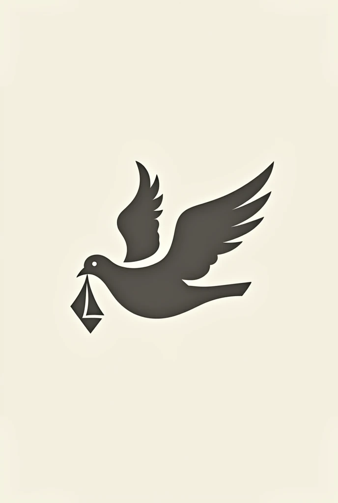 Generate a logo of a pigeon holding a letter in its mouth