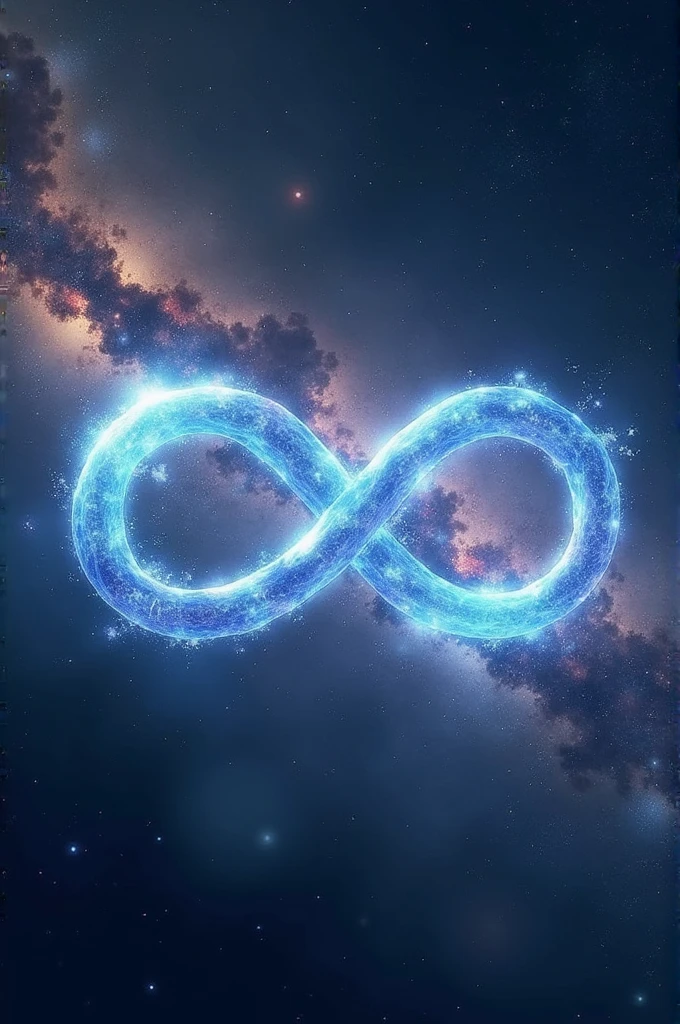 Infinity sign in universe background. In the left side of infinity sign named "Ro"