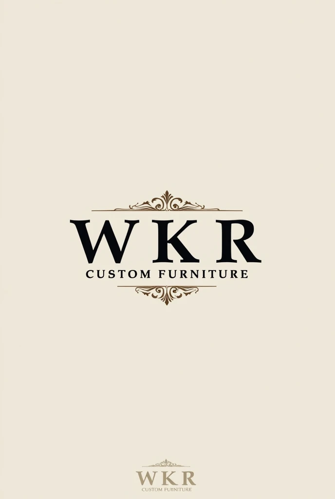 Create a logo with "WKR custom furniture" with image