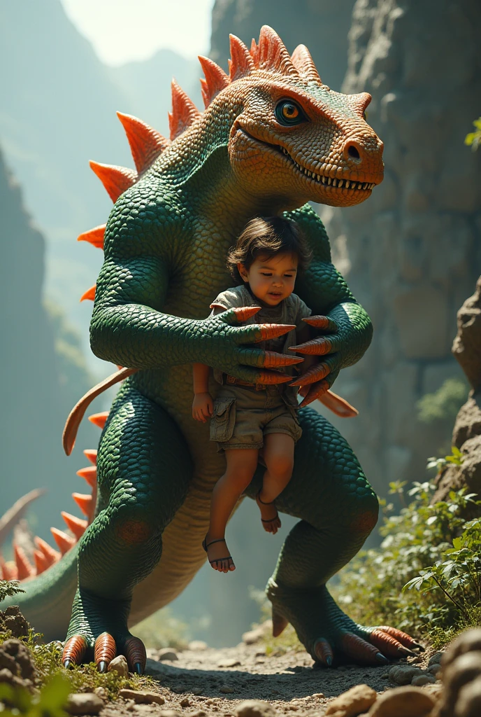 Dianasour save a child