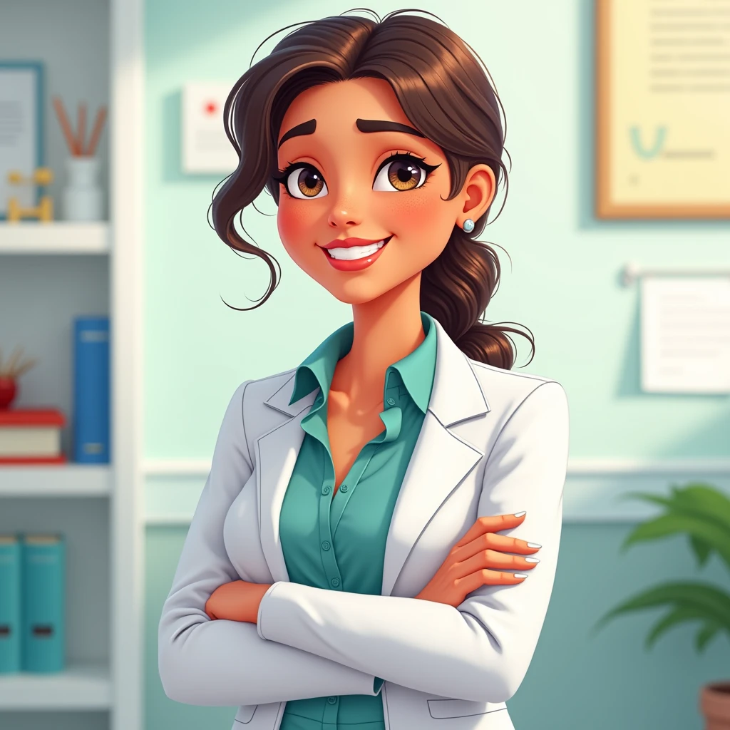 psychologist woman of cognitive behavioral psychology animated
