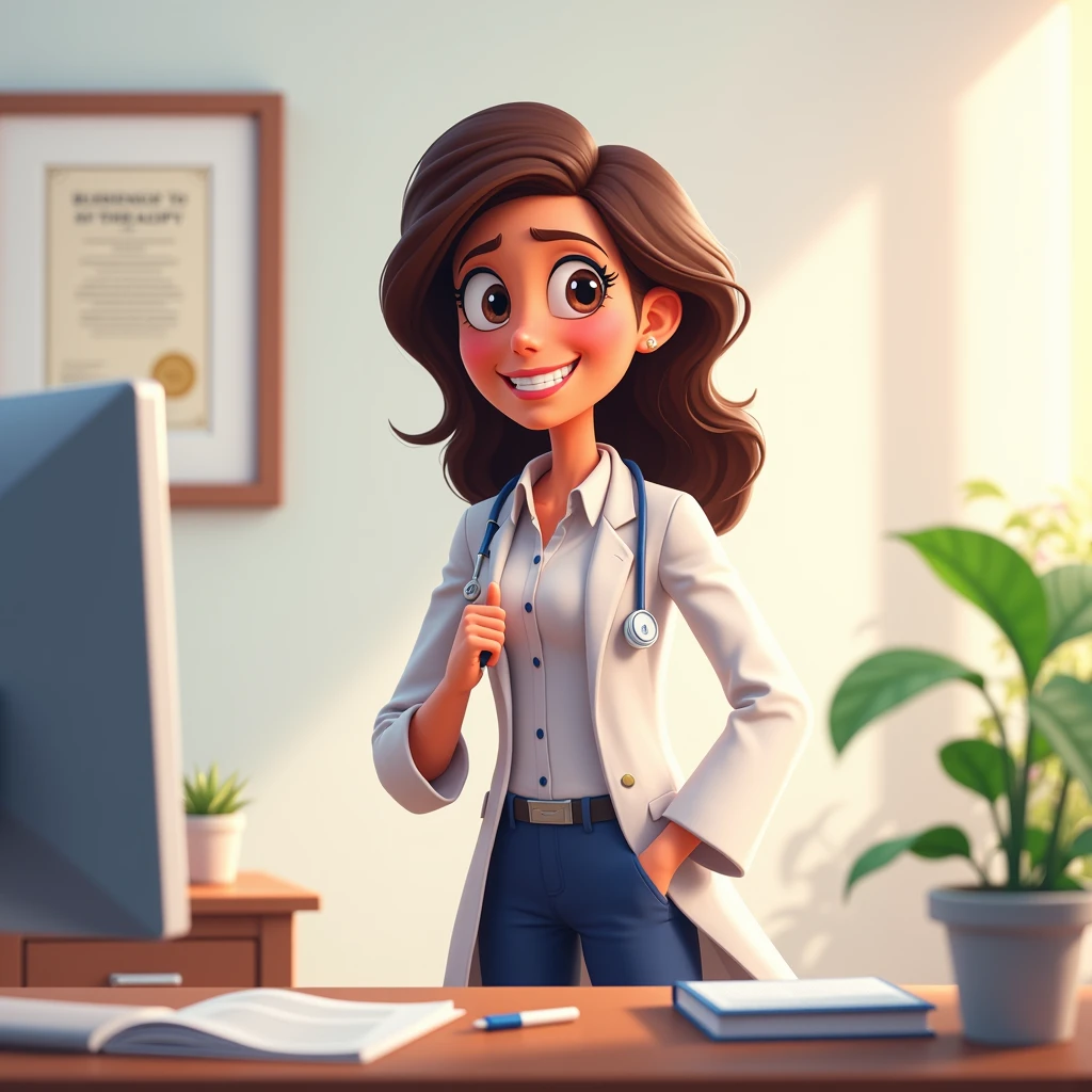 psychologist woman of cognitive behavioral psychology animated