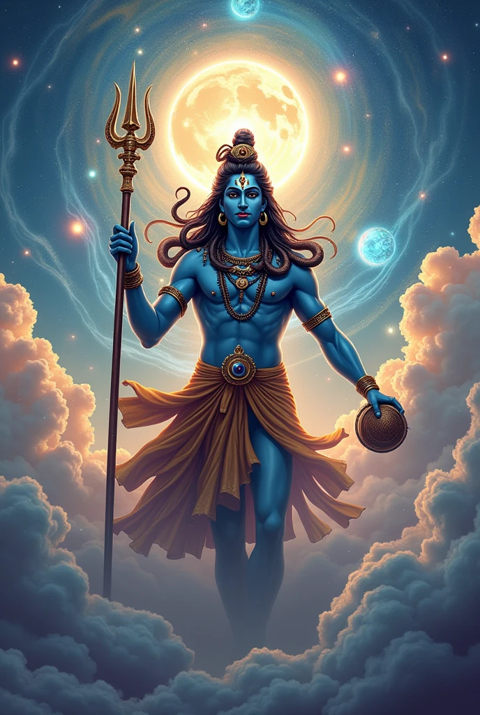 Lord Shiva is setting  sky 