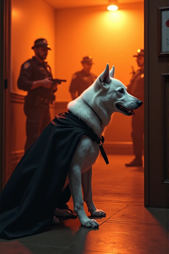 (extremely detailed, realistic, perfect lighting, vibrant colors, intricate details) a dog holding a lightsaber, and wearing dark lord of the Sith, facing at the viewer