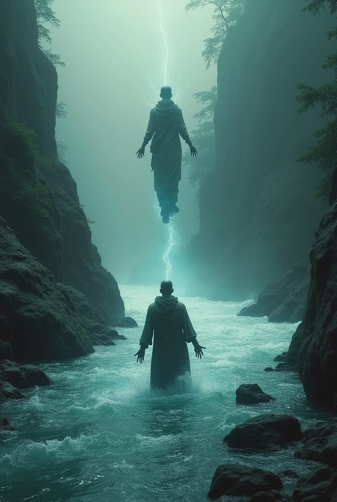 he was taken deep into the river until his sole and his body separate each other, the body came flying towards the surface of the river but his sole was drag towards the phodrang by troops