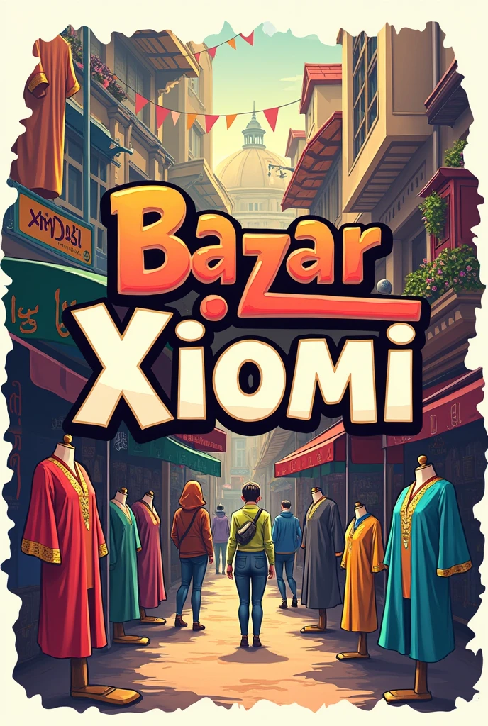 a logo that says Bazar Xiomi that in the background is dedicated to promoting clothing
