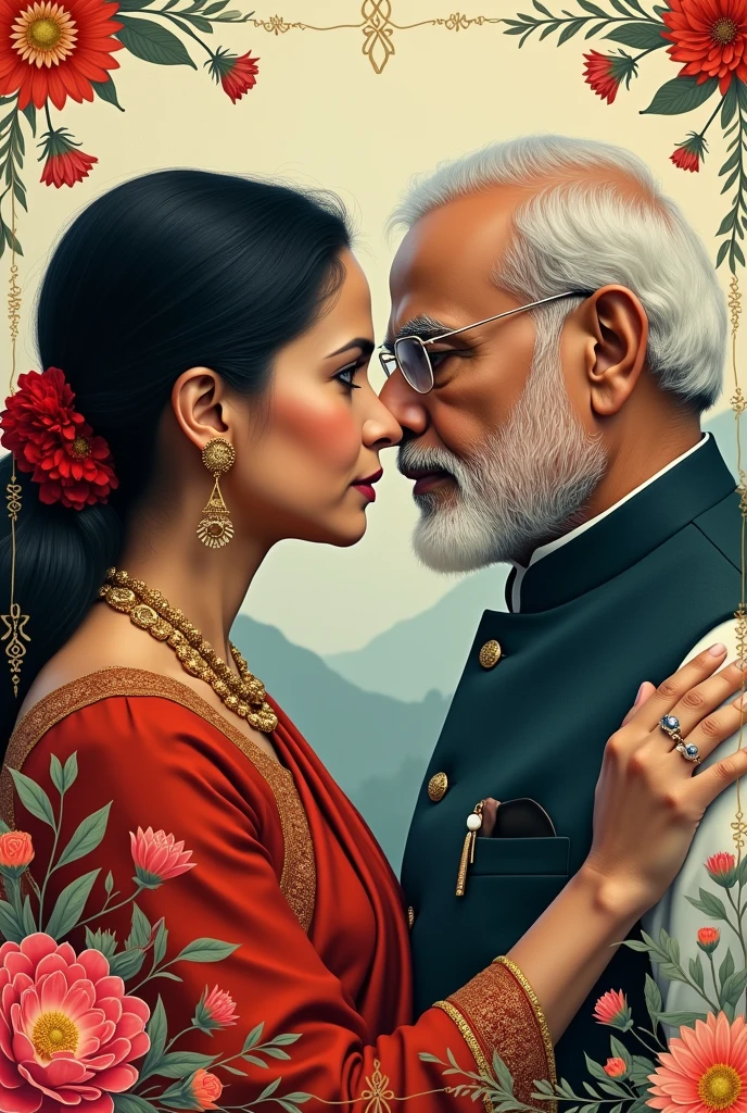 Create a book cover(written by colleen hoover)
Title:love beyond borders 
Starring Seikh Hasina And Narendra Modi