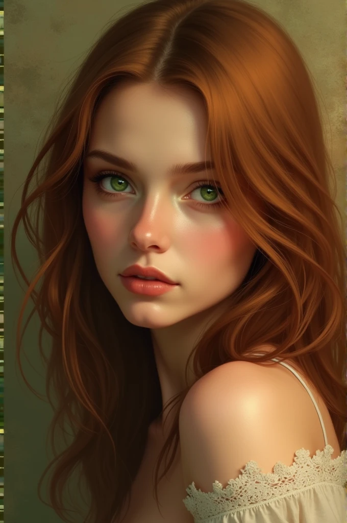 Brown with green eyes