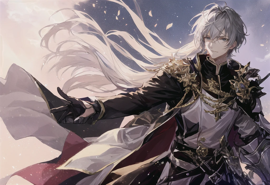 Anime style image of a man dressed in a knight&#39;s suit holding a sword., sacred waters in style of wlop, Portrait of Thancred, sacred waters, cerochan art, I was the point, highly detailed exquisite fanart, cerochan, casimir art, genshin impact keqing, from Shitao, Shadowverse style, son of sparda, au ra character, ffxiv character au ra, white hair, red blue green black white scales, horns, horned character, I am married