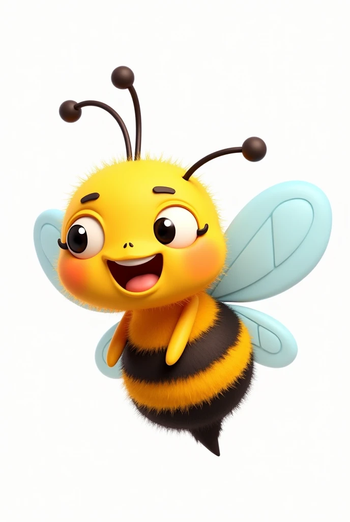 drawing of a bee in the Rubber hose style. no shadow, with png background