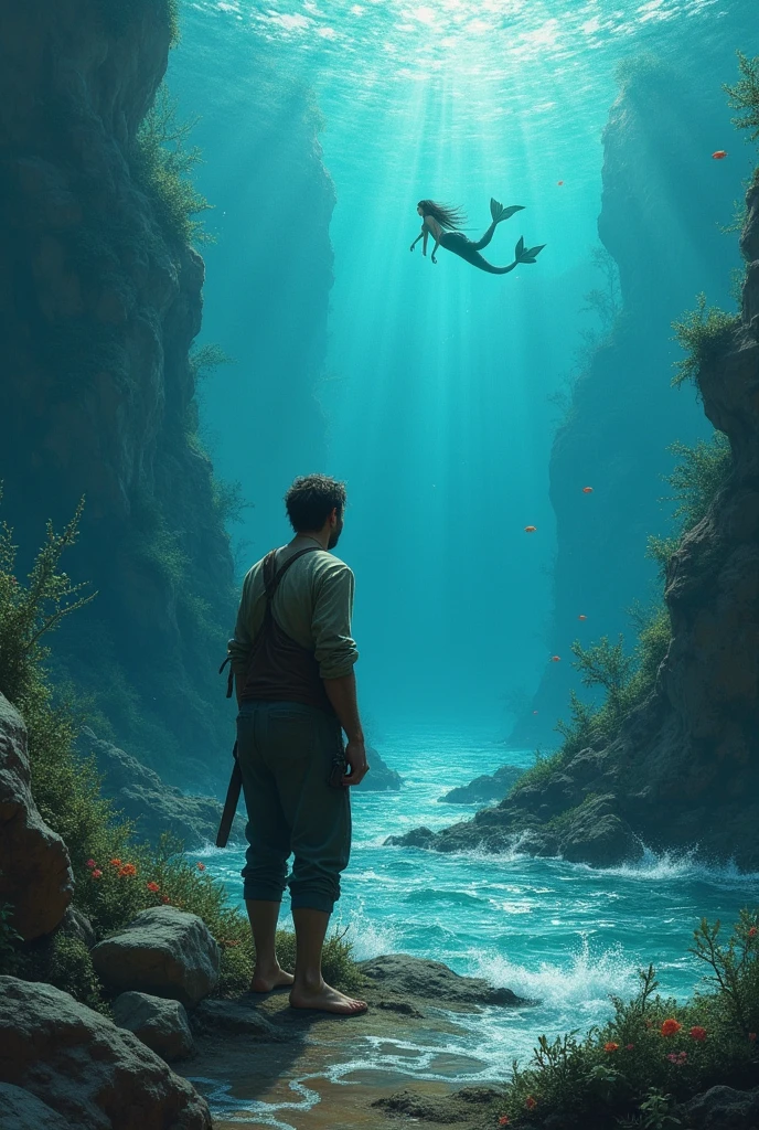 the poor men didn't know how to express his thought into words mermaid land