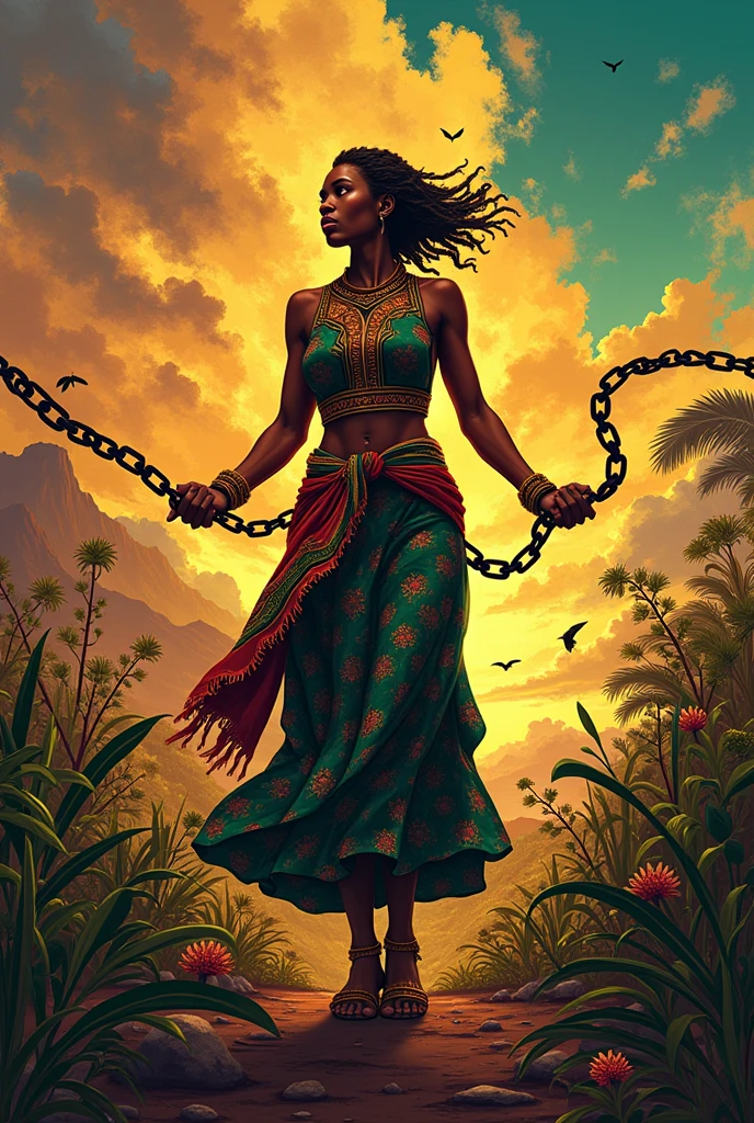 A powerful image of chains breaking African